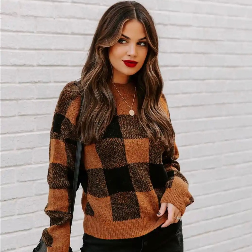 Vici tan and black sweater. Size XS
